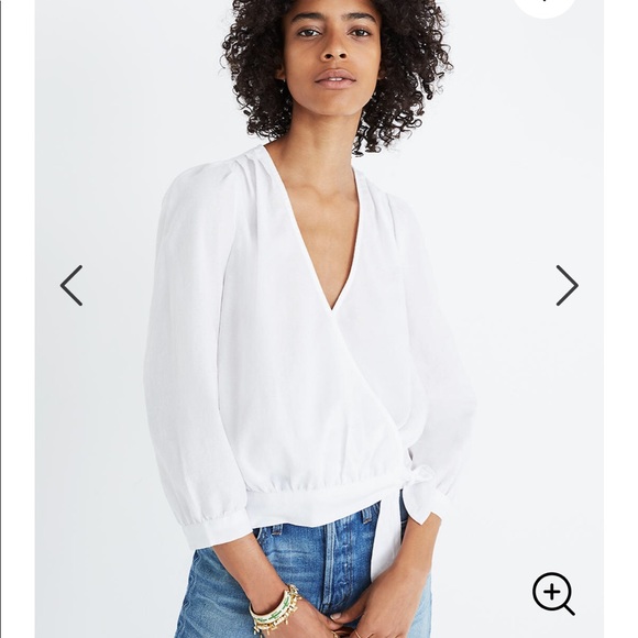 Madewell Tops - NEW • Madewell • Wrap Blouse Top Eyelet White Sm